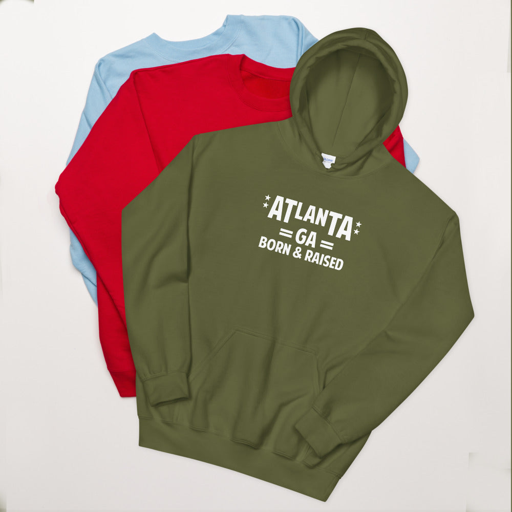 Atlanta GA Born and Raised Unisex Hoodie