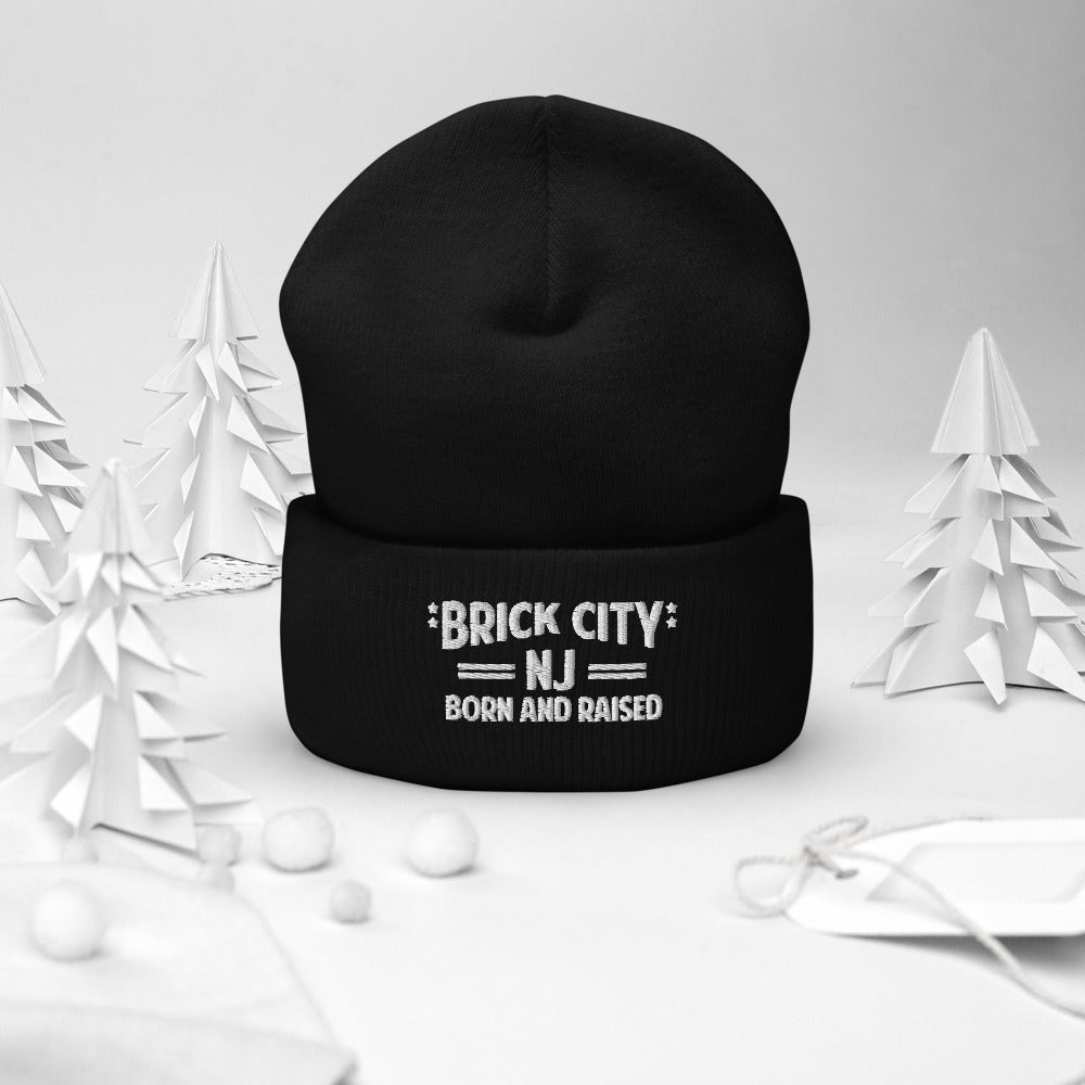 Brick City NJ Born and Raised Cuffed Beanie