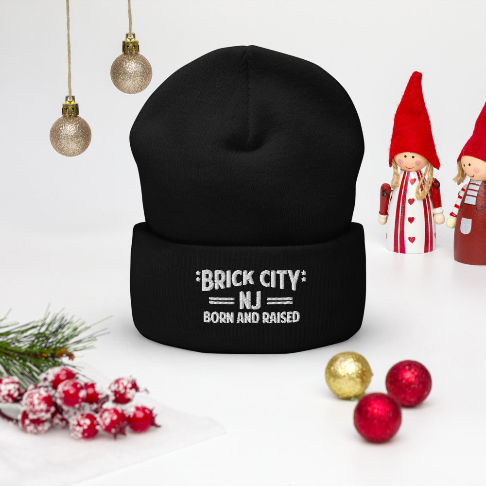Brick City NJ Born and Raised Cuffed Beanie