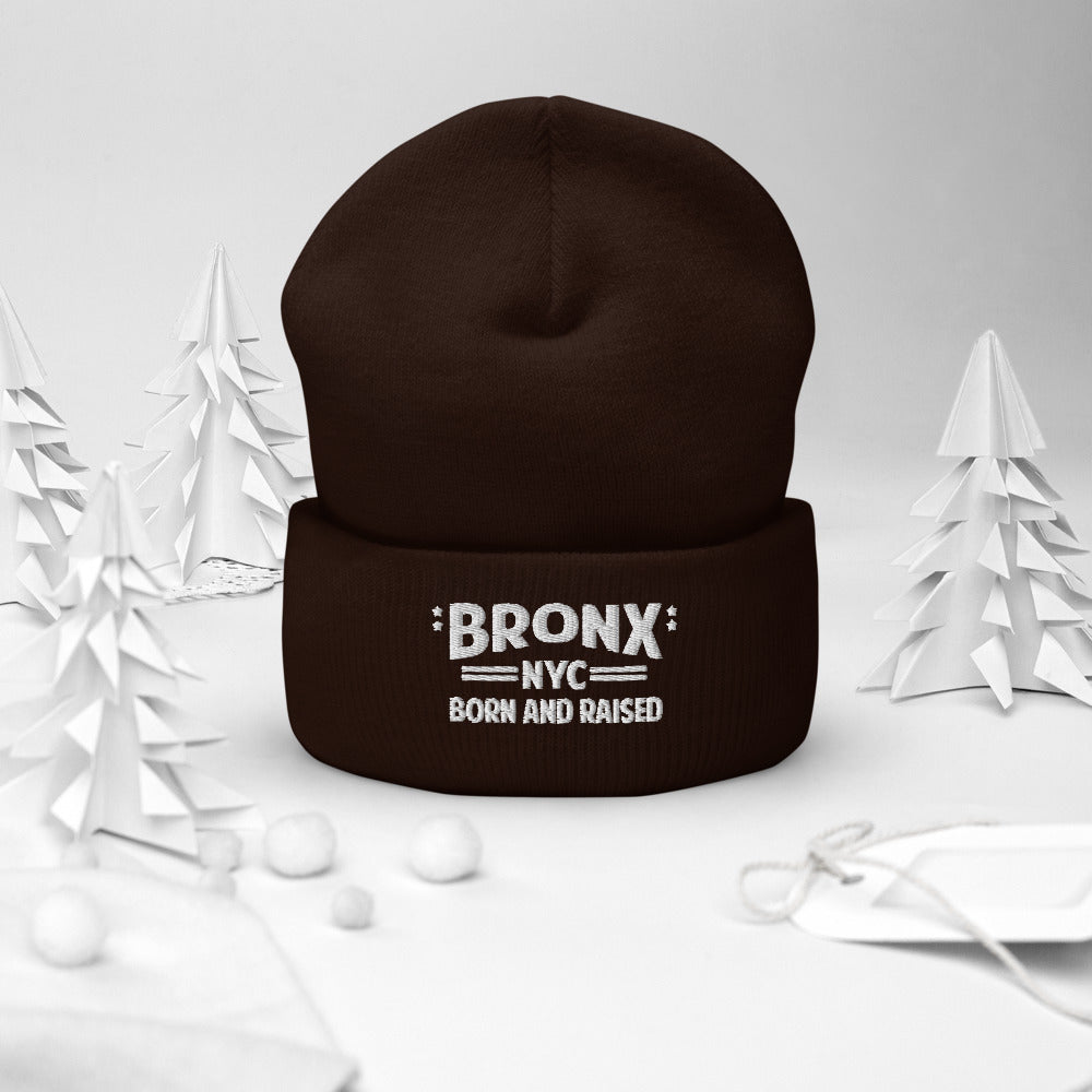 Bronx NYC Born and Raised Cuffed Beanie