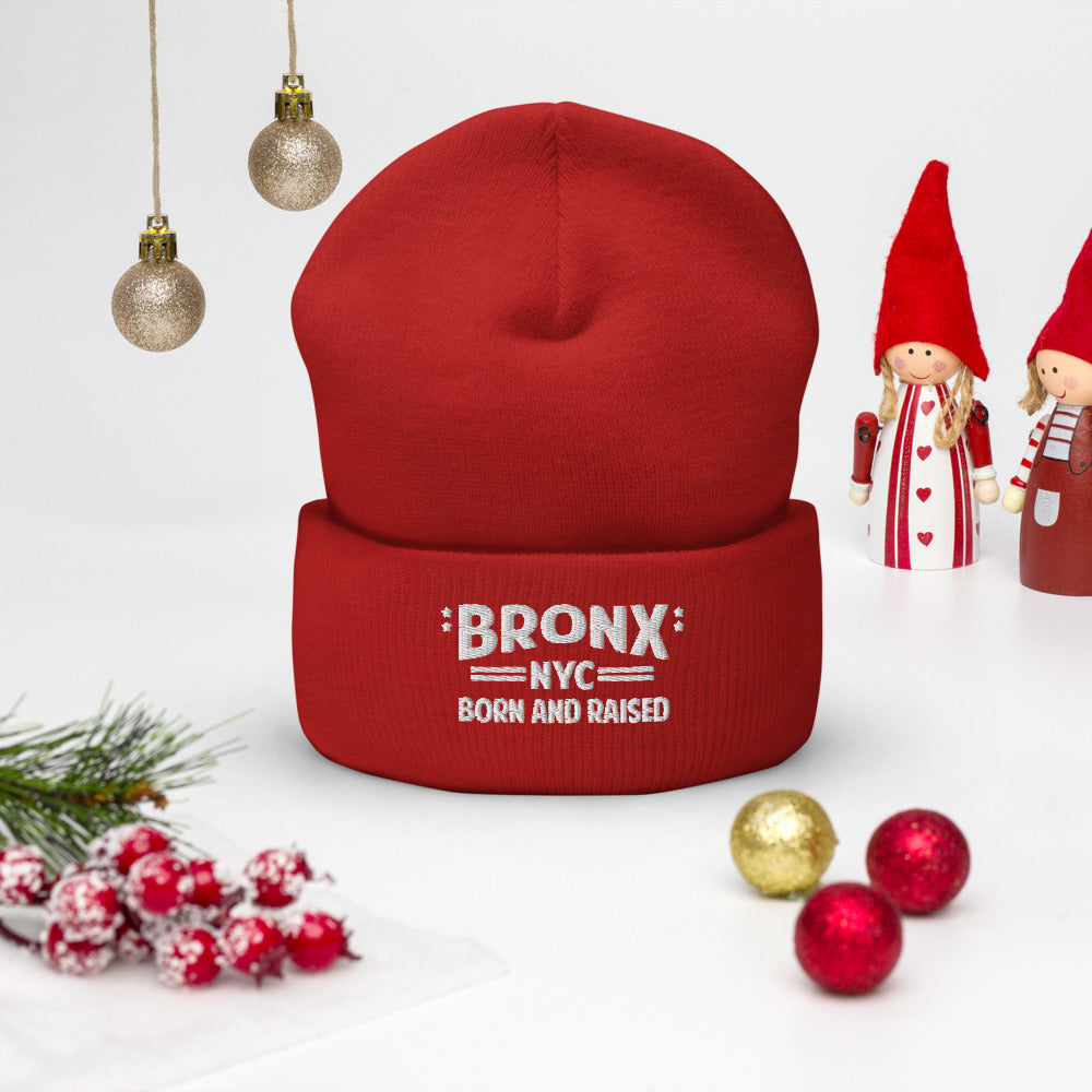 Bronx NYC Born and Raised Cuffed Beanie